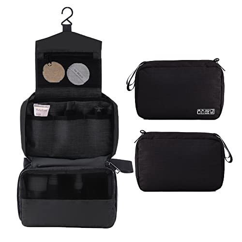 CalmGeek Tragbare Kulturtasche mit Haken zum Aufhängen, Reisetasche für Toilettenartikel, wasserabweisende Kosmetiktasche, Reise-Make-up-Organizer, große Kapazität, Kultur-Organizer für Frauen und Mäd von CalmGeek