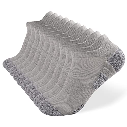 Sneaker Socken Herren Sportsocken Damen Kurze Laufsocken Atmungsaktive Sportsocken für Outdoor-Sport, Wandern, Laufen (as3, numeric, numeric_43, numeric_46, regular, regular, Hellgrau x 10Paar) von CalmGeek