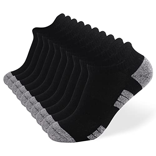 Sneaker Socken Herren Sportsocken Damen Kurze Laufsocken Atmungsaktive Sportsocken für Outdoor-Sport, Wandern, Laufen (as3, numeric, numeric_43, numeric_46, regular, regular, Schwarz x 10Paar) von CalmGeek