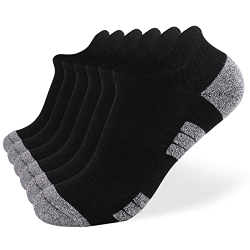 Sneaker Socken Herren Sportsocken Damen Kurze Laufsocken Atmungsaktive Sportsocken für Outdoor-Sport, Wandern, Laufen (as3, numeric, numeric_43, numeric_46, regular, regular, Schwarz x 6Paar) von CalmGeek