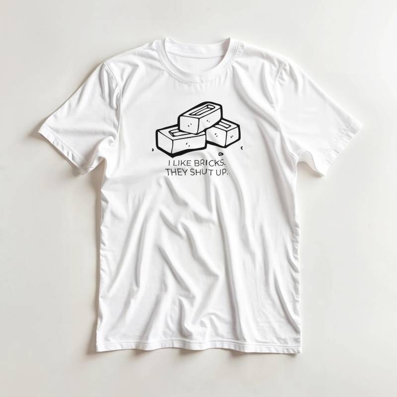 Heavyweight Unisex Crewneck T-Shirt | Funny "I Like Bricks. They Shut Up" von CalmWear4U