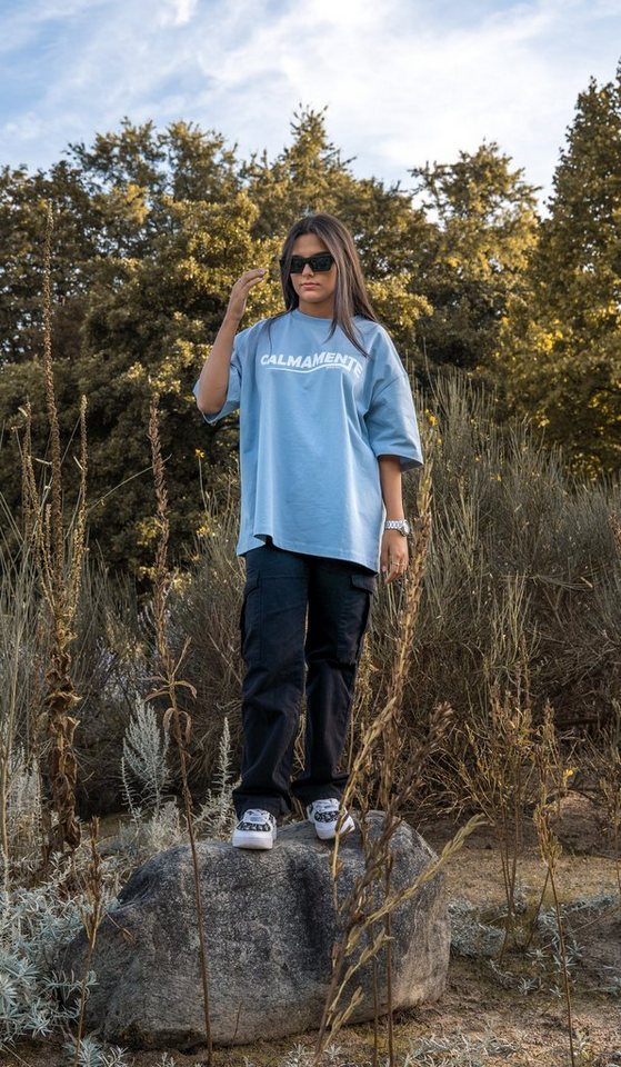 Calmamente Print-Shirt Calmamente Wave T-Shirt Oversize Shirt Print Shirt Calmamente Print von Calmamente