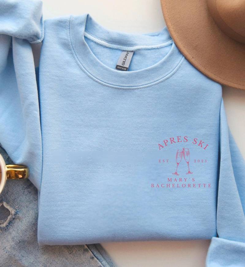 Custom Apres Ski Bachelorette, Club Sweatshirt, Winterurlaub Pulli, Junggesellenabschied Shirt, Braut Ski, Girls Trip Sweater von CalmetCharme