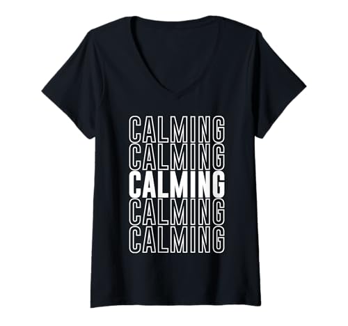 Damen Beruhigend T-Shirt mit V-Ausschnitt Damen Beruhigend T-Shirt mit V-Ausschnitt von Calming Apparel