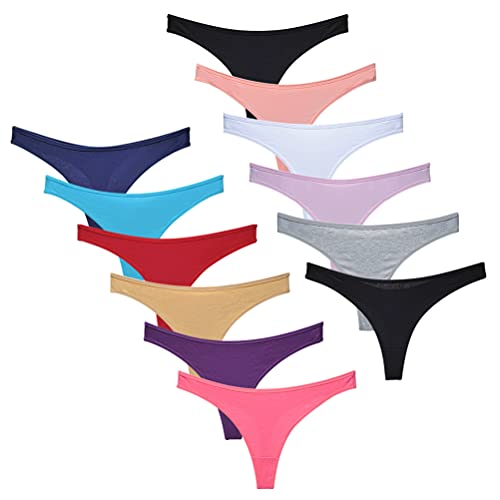 Calosy Dessous Frauen Multipack Pack Baumwolle Spandex Thongs Unterwäsche Comfy G-String Höschen (XL, Stil3) von Calosy