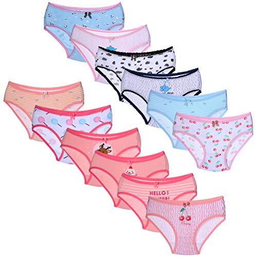Calosy Kleinkind Mädchen Baumwollhöschen Baby weiche Verschiedene Slips Unterwäsche (12-Pack Bundle) (6-8 Jahre, Multi-1) von Calosy