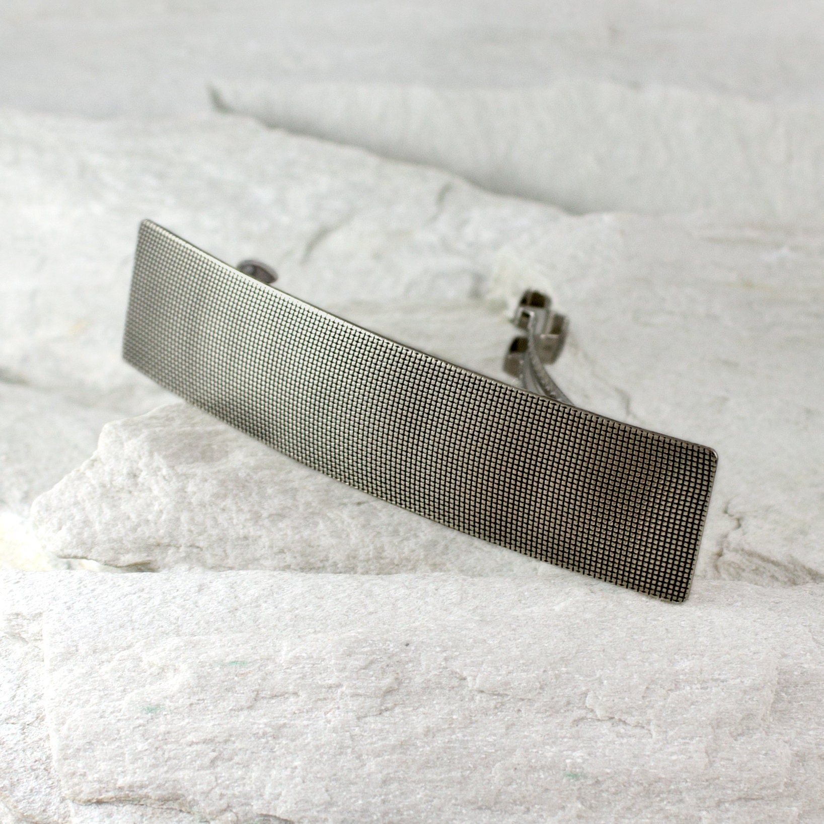 Handgefertigte Haarspange Aus Sterlingsilber - Strukturierte Metall. "Canvas' Von Caltha von CalthaJewelry