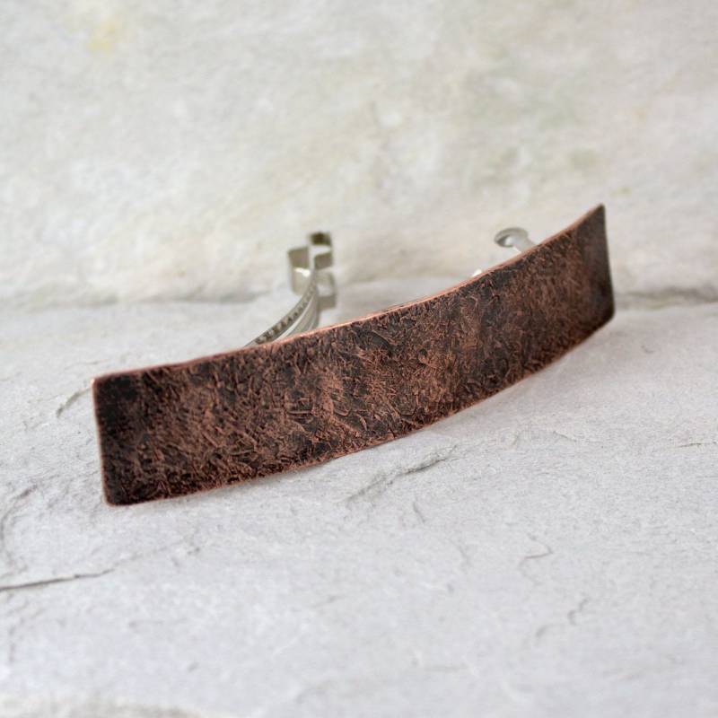 strukturierte Kupfer Haarspange - Rustikale Aus Metall. "stone' Von Caltha von CalthaJewelry