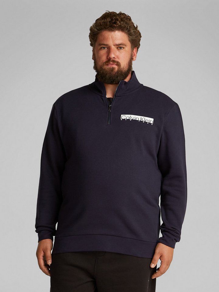 Calvin Klein Big&Tall Sweatshirt BT_NY CHEST BOX LOGO Q-ZIP in Großen Größen mit Logoprint von Calvin Klein Big&Tall