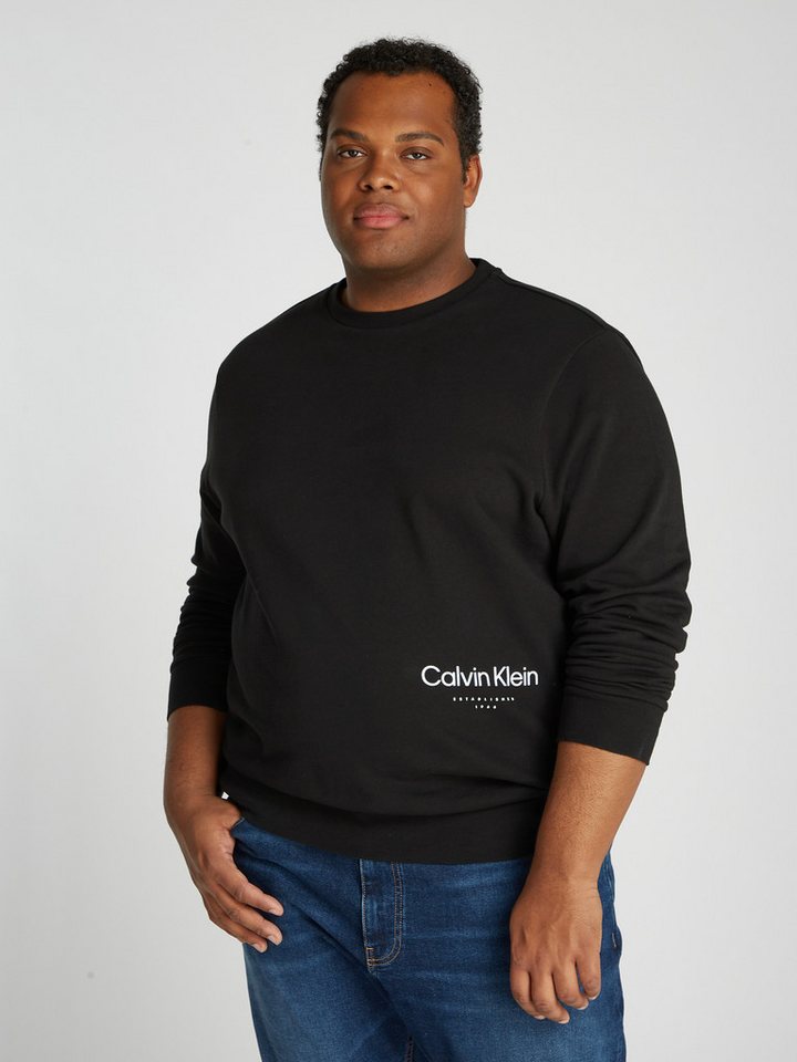 Calvin Klein Big&Tall Sweatshirt BT_OFF PLACEMENT LOGO SWEATSHIRT in großen Größen mit Logoschriftzug von Calvin Klein Big&Tall