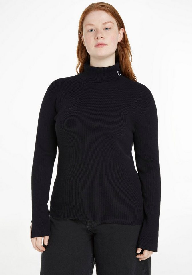 Calvin Klein Jeans Plus Rollkragenpullover PLUS CK ROLL NECK SWEATER mit gesticktem CK Monogramm von Calvin Klein Jeans Plus