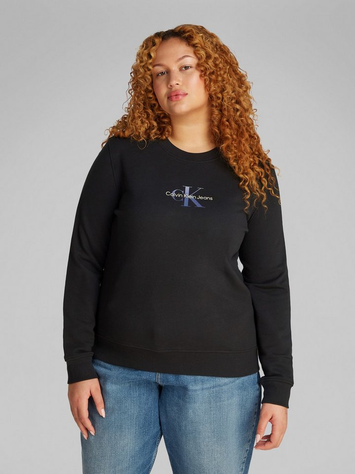 Calvin Klein Jeans Plus Sweatshirt PLUS GRADIENT MONOLOGO CREWNECK in großen Größen von Calvin Klein Jeans Plus