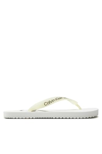 Calvin Klein Jeans Damen Flip Flops Beach Sandal Badeschuhe, Weiß (White), 38 von Calvin Klein Jeans