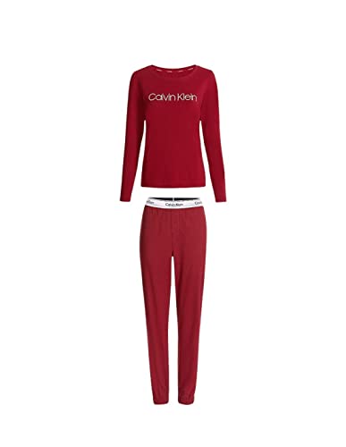 Calvin Klein Damen L/S Pant Set 000QS6579E Pyjamas, Rot (Red Carpet Heather), L von Calvin Klein Jeans