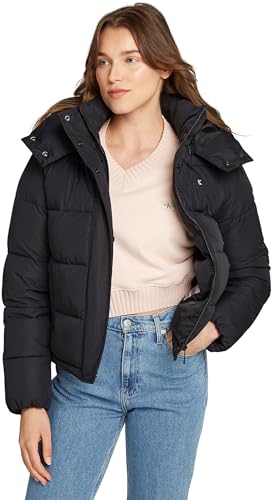 Calvin Klein Jeans MATTE MONOLOGO ND SHORT PUFFER Gerade Damen, Schwarz (Ck Black), XXL von Calvin Klein