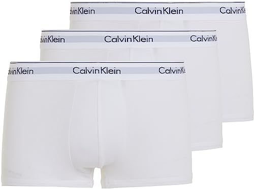 Calvin Klein Herren 3er Pack Boxershorts Trunks Baumwolle mit Stretch, Mehrfarbig (White/White/White), M von Calvin Klein Jeans