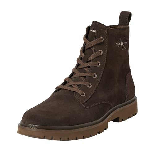 Calvin Klein Jeans Herren Mid Boot Stiefel Eva Boot Mid Laceup Iconic zum Schnüren, Braun (Triple Slate Black), 43 von Calvin Klein