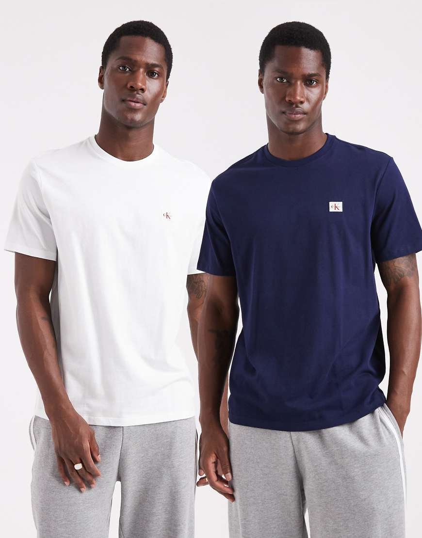 Calvin Klein Jeans - 2-er-Pack T-Shirts in Marineblau und Weiß von Calvin Klein Jeans