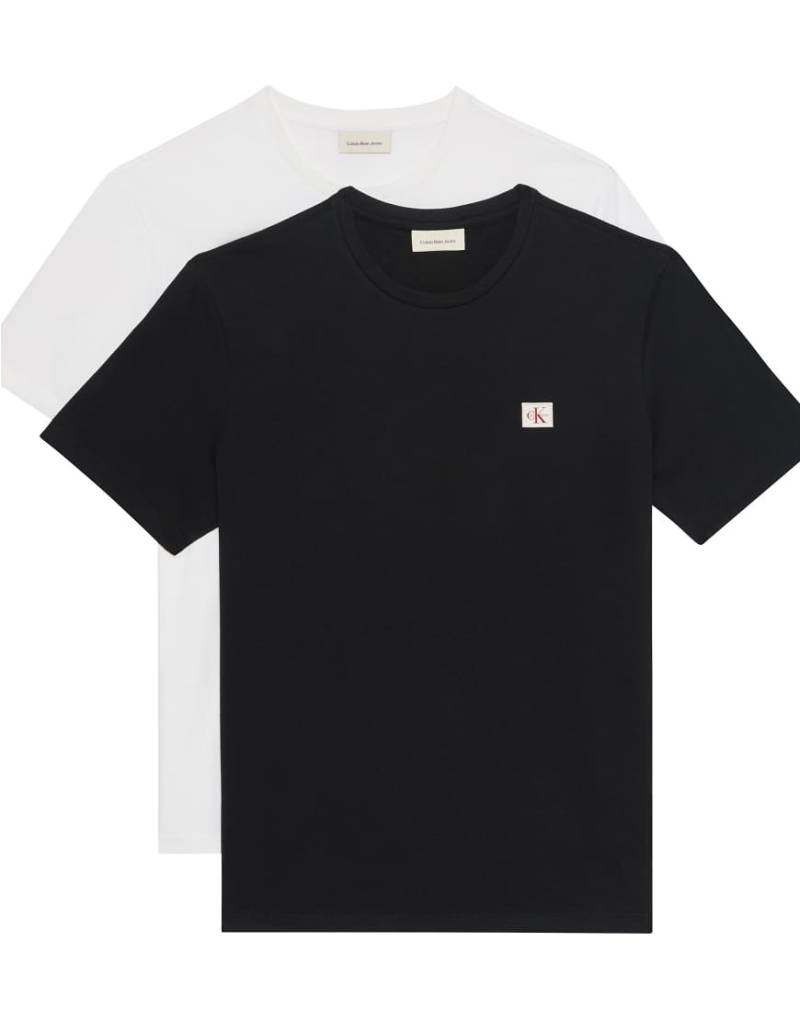 Calvin Klein Jeans - 2er-Pack T-Shirts in Weiß und Schwarz mit Aufnäher-Bunt von Calvin Klein Jeans