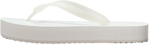 Calvin Klein Jeans Damen Flip Flops Beach Sandal Flatform mit Plateau, Weiß (Eggshell/White), 41 von Calvin Klein