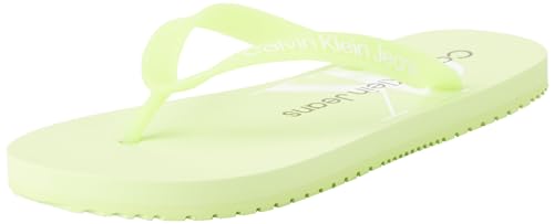 Calvin Klein Jeans Damen Flip Flops Beach Sandal Badeschuhe, Gelb (Lime Sorbet/Bright White), 38 von Calvin Klein