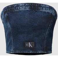 Calvin Klein Jeans Bandeau-Top in Denim-Optik in Jeansblau, Größe XS von Calvin Klein Jeans