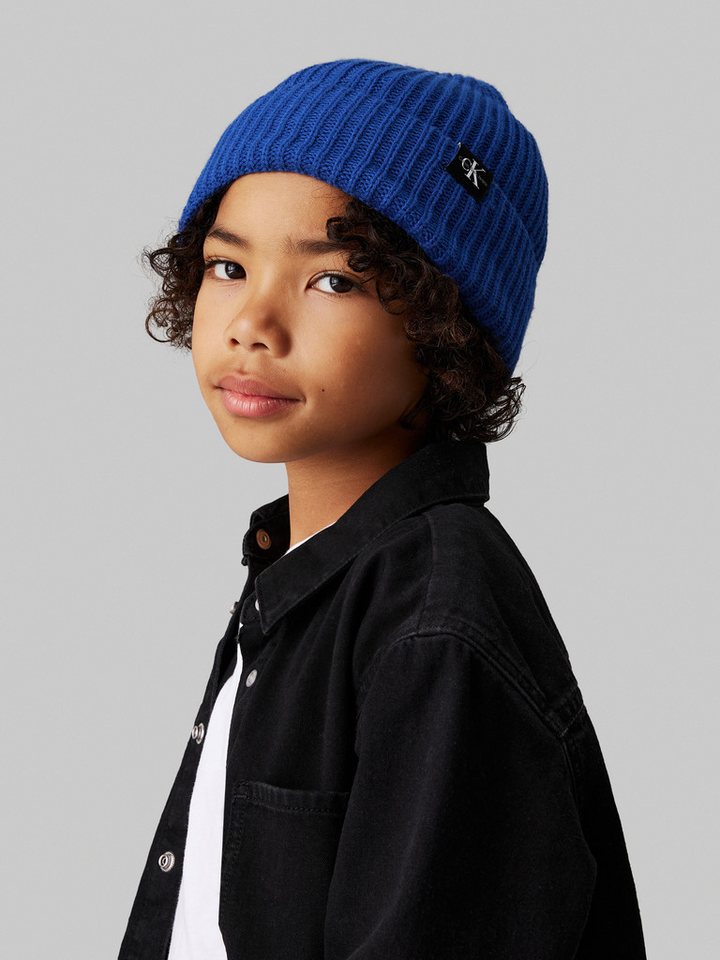 Calvin Klein Jeans Beanie Monogram Rib Beanie mit Logopatch von Calvin Klein Jeans