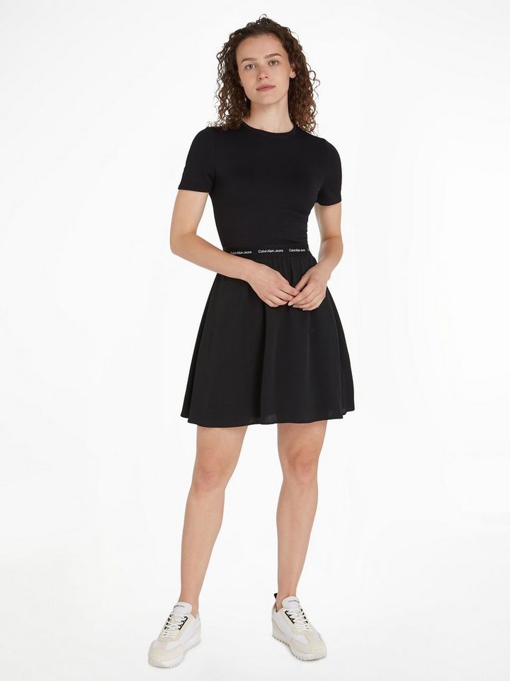 Calvin Klein Jeans Blusenkleid LOGO ELASTIC SHORT SLEEVE DRESS mit Logoschriftzug von Calvin Klein Jeans