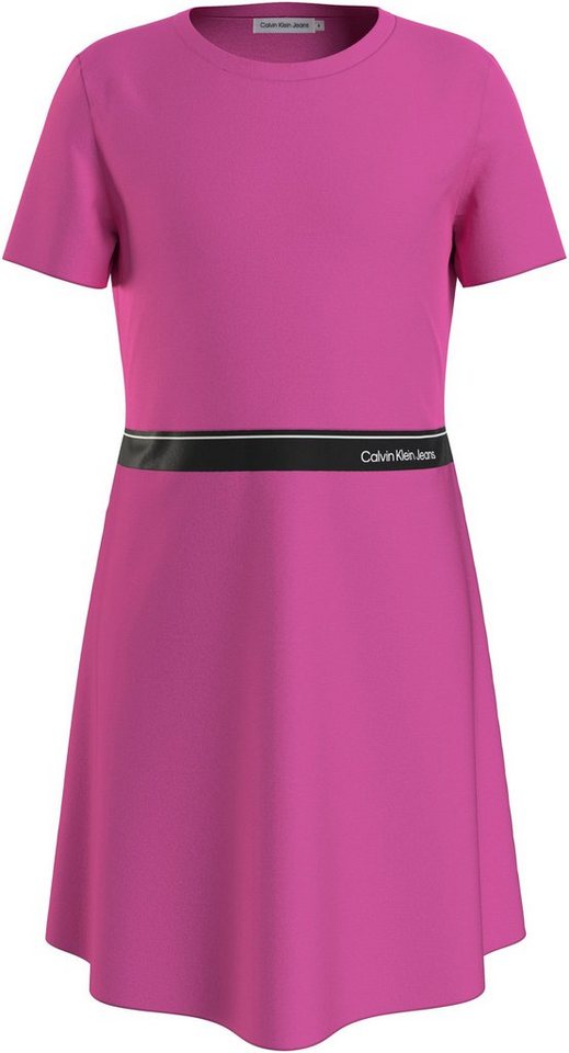 Calvin Klein Jeans Blusenkleid PUNTO LOGO TAPE SS DRESS für Kinder bis 16 Jahre von Calvin Klein Jeans