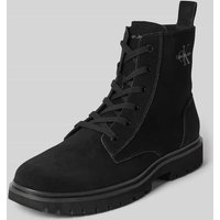 Calvin Klein Jeans Boots aus Leder mit Schnürung Modell 'EVA' in Black, Größe 45 von Calvin Klein Jeans