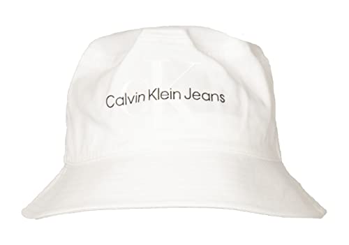 Calvin Klein Jeans CK Fischermodell mit Logoprägung Artikel K60K610715 BEUTELHUT MIT Monogramm, YAF Bright White/Bianco, Einheitsgröße von Calvin Klein