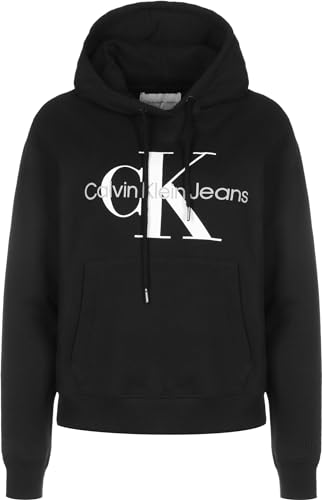 Calvin Klein Damen Hoodie Core Monologo mit Kapuze, Schwarz (Ck Black), XXL von Calvin Klein