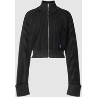 Calvin Klein Jeans Cardigan mit durchgehendem Reißverschluss in Black, Größe XS von Calvin Klein Jeans