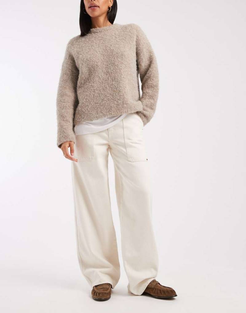 Calvin Klein Jeans - Cargo-Jeans in Ecru mit natürlichem, unverarbeitetem Design-Neutral von Calvin Klein Jeans