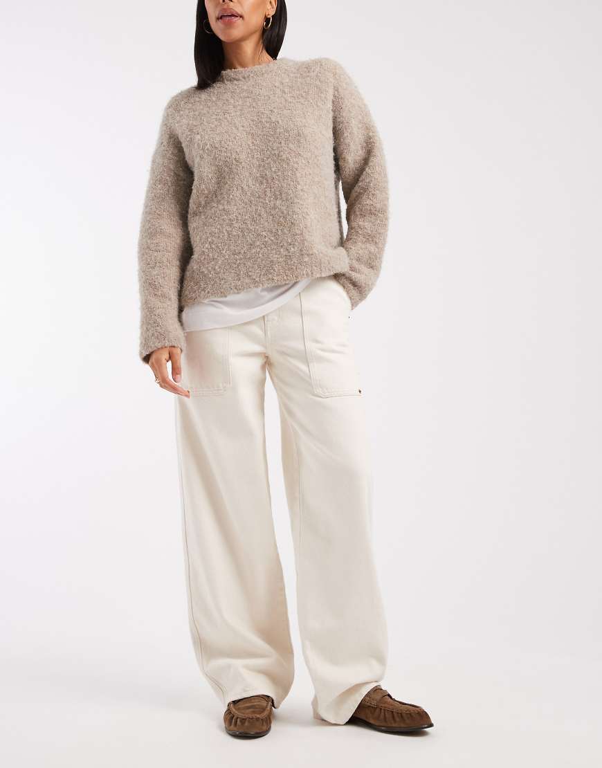 Calvin Klein Jeans - Cargo-Jeans in Ecru mit natürlichem, unverarbeitetem Design-Neutral von Calvin Klein Jeans