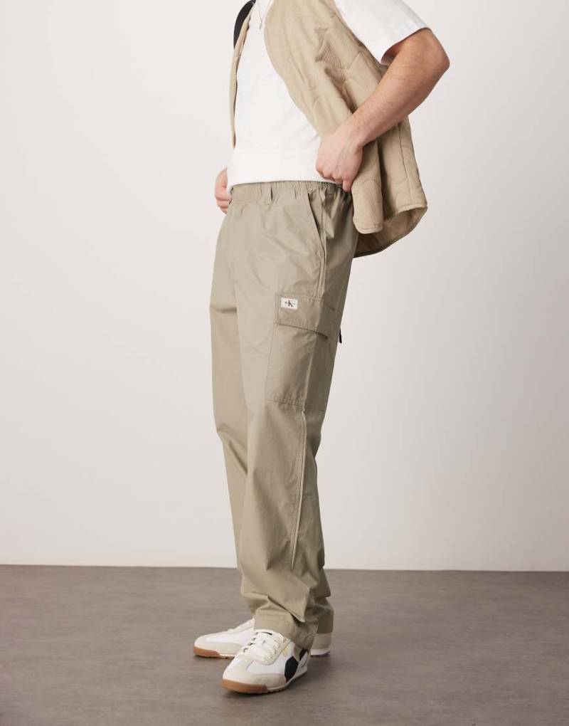 Calvin Klein Jeans - Cargohose aus Popeline in Beige-Neutral von Calvin Klein Jeans
