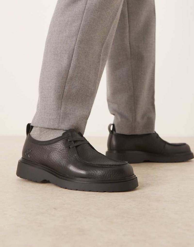 Calvin Klein Jeans - Combat - Lederschuhe zum Schnüren in Schwarz von Calvin Klein Jeans