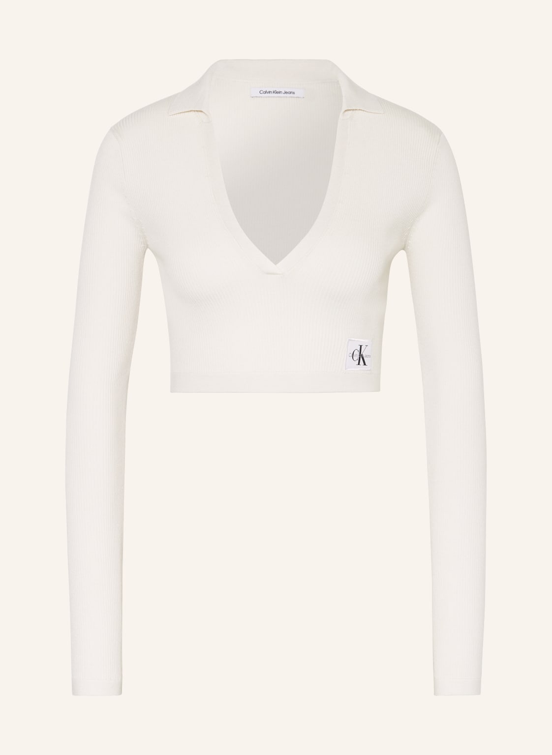 Calvin Klein Jeans Cropped-Pullover weiss von Calvin Klein Jeans