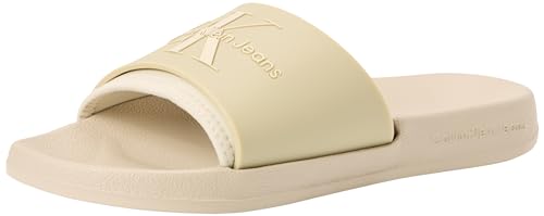 Calvin Klein Jeans Damen Slide Monogram Tpu Ml Wn Yw0yw00585 Schlappen, Beige Eggshell Creamy White, 43 EU von Calvin Klein Jeans