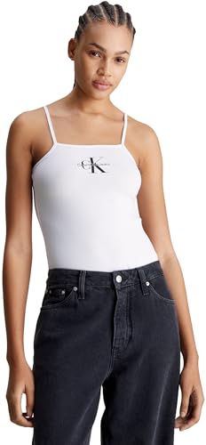 Calvin Klein Jeans Damen Body aus Baumwolle mit Stretch, Weiß (Bright White), M von Calvin Klein Jeans