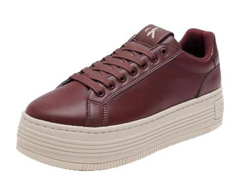 Calvin Klein Damen Plateau Sneaker Bold aus Leder, Rot (Andorra), 40 von Calvin Klein
