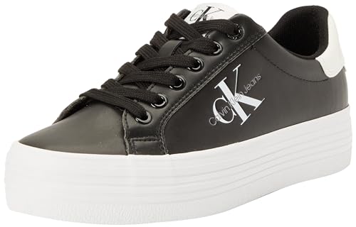 Calvin Klein Jeans Damen Vulcanized Sneaker Bold Lace Schuhe, Schwarz (Black/Bright White), 40 von Calvin Klein Jeans