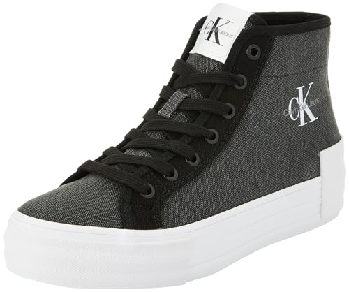 Calvin Klein Jeans Damen Vulcanized Sneaker mit Plateau, Mehrfarbig (Black/Stormfront), 37 von Calvin Klein Jeans