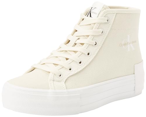 Calvin Klein Jeans Damen Vulcanized Sneaker mit Plateau, Weiß (Creamy White/Eggshell), 41 von Calvin Klein Jeans