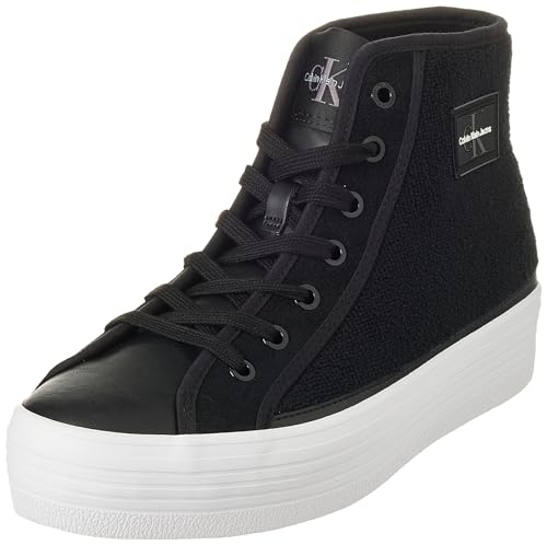 Calvin Klein Jeans Damen Vulcanized Sneaker Bold Vulc Flatf High T Ml Fad Schuhe, Mehrfarbig (Black/Bright White), 37 EU von Calvin Klein Jeans