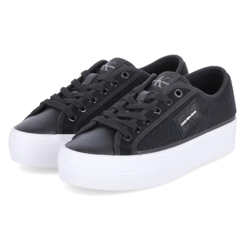 Calvin Klein Damen Vulcanized Sneaker Plateau, Schwarz (Black/Bright White), 37 von Calvin Klein
