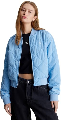 Calvin Klein Jeans Damen Bomberjacke Übergangsjacke, Blau (Dusk Blue), XXL von Calvin Klein Jeans