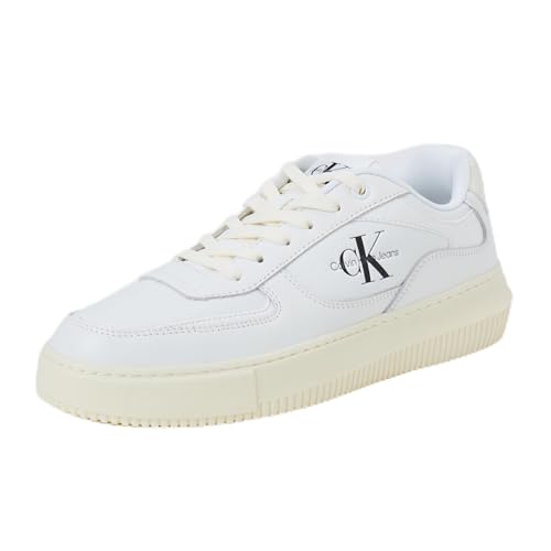 Calvin Klein Damen Cupsole Sneaker Chunky Low Schuhe, Weiß (Bright White/Creamy White), 39 von Calvin Klein