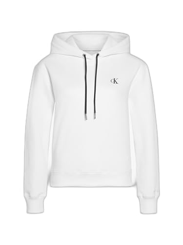 Calvin Klein Jeans Damen CK EMBROIDERY HOODIE, Bright White, XXS von Calvin Klein Jeans