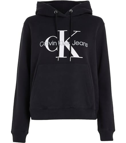 Calvin Klein Jeans Damen CORE MONOLOGO HOODIE, Ck Black, 3XL Plus Tall von Calvin Klein